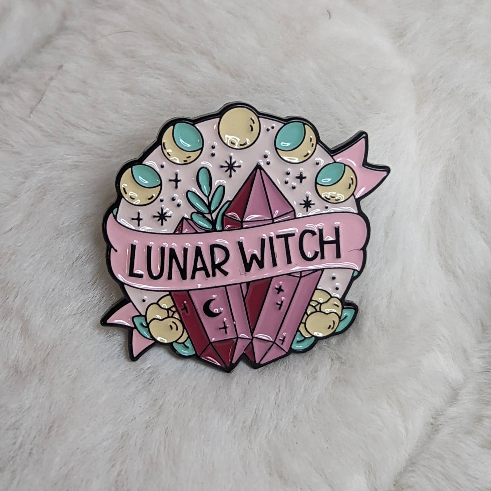 Lunar Witch Crystal Cycles Of The Moon Phases Enamel Pin 8$